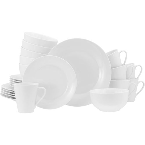 Kombiservice CREATABLE "BASE Weiß, Service 24-tlg.", weiß, 24, Porzellan, Geschirr-Sets, Kombiservice, Klassisch, Zeitlos, Der Alleskönner