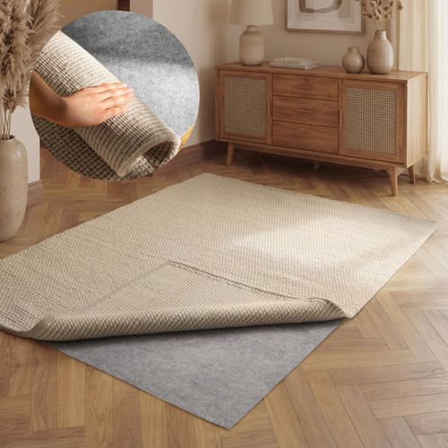 Teppichunterlage VIKOSA "Prove", grau, B:120cm H:2mm L:170cm, Filz, Teppichunterlagen, Teppichunterlage, Rutschfest, Anti-Slip-Matte, Teppichstop, Antirutsch, Zuschneidbar