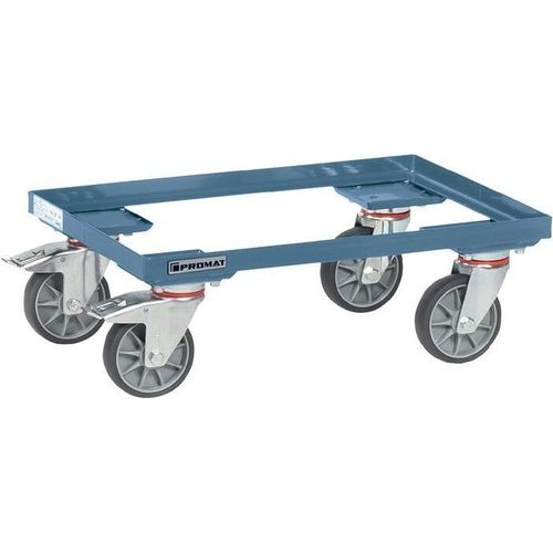 Kistenroller Tragfhigkeit 250 kg TPE-Bereifung L605xB405mm Winkelstahl taubenblau, RAL 5014