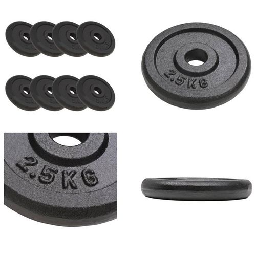 vidaXL Hantelscheiben 8 Stk. 8x2,5 kg Gusseisen - Hantelscheibe - Hantelscheiben - Gewichtsscheibe - Gewichtsscheiben
