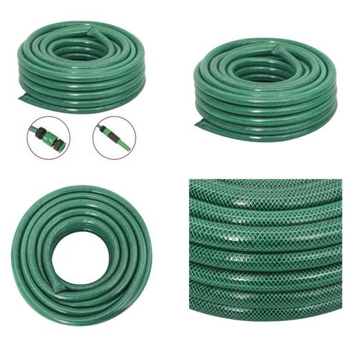 vidaXL Gartenschlauch mit Armaturen Set Grün 0,9" 100 m PVC - Gartenschlauch - Gartenschläuche - Wasserschlauch - PVC Schlauch
