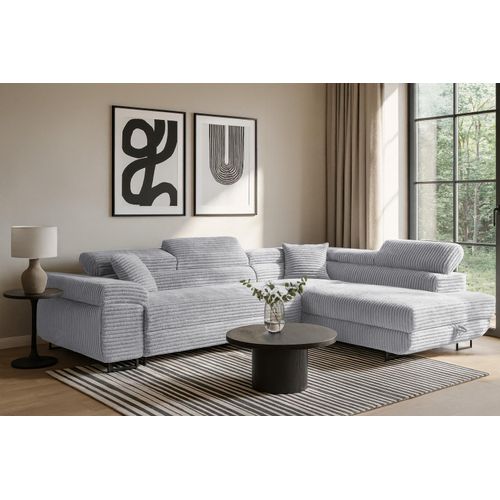 KSHOMECONCEPT Ecksofa SERENA L mit Schlaffunktion und Bettkasten, Links, Beige