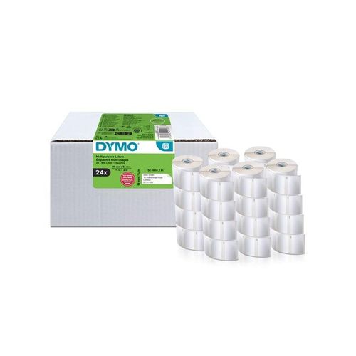 DYMO Authentic LabelWriter Small Multi-Purpose Labels | 19 mm x 51 mm | Self-Adhesive | 24 Rolls of 500 Easy-Peel Labels (12.000 Count) | for LabelWriter Label Makers | Made in Europe