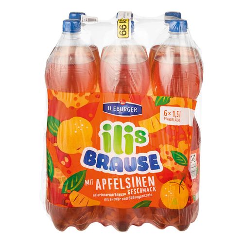 Ileburger Apfelsinenbrause 1,5 Liter, 6er Pack - Inhalt: 2
