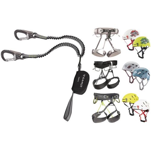 C.A.M.P. Kit bestehend aus Kinetic Rewind Klettersteigset + Klettergurt und Helm deiner Wahl