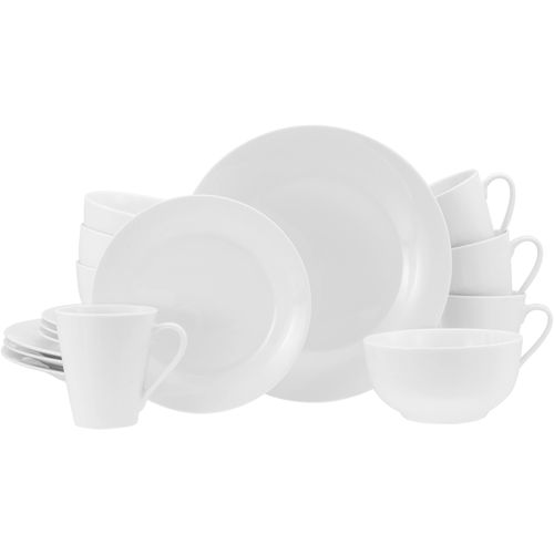 Kombiservice CREATABLE "BASE Weiß, Service 16-tlg.", weiß, 16, Porzellan, Geschirr-Sets, Kombiservice, Klassisch, Zeitlos, Der Alleskönner