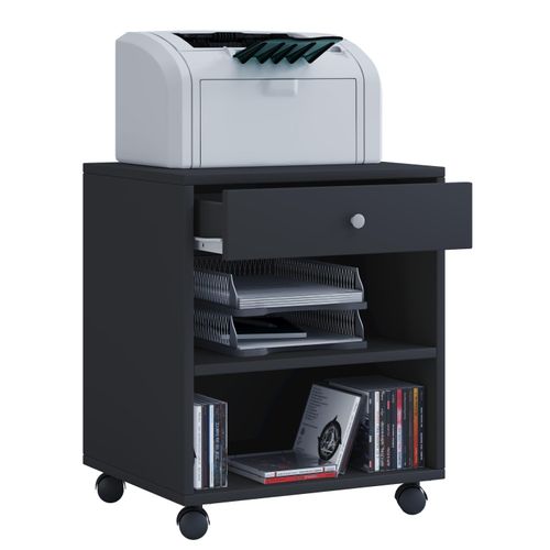 Container VCM "Holz Rollcontainer Bürocontainer Schublade Salda", schwarz, B:45cm T:38cm, Obermaterial: 100% Holz Wood., Rollwagen, Rollcontainer