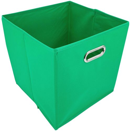 Aufbewahrungsbox ADOB "Faltbox", grün, B:31cm H:31cm T:31cm, Stoff, Aufbewahrungsboxen, Aufbewahrungsbox, Faltbox mit Griff
