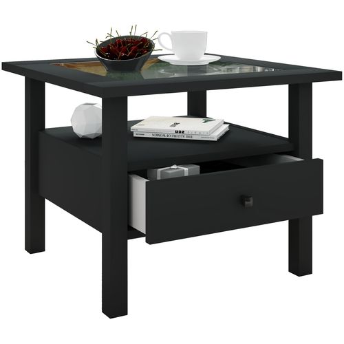 Couchtisch VCM "Holz Sofatisch Couchtisch Schublade Lingis M", schwarz, B:54cm T:54cm, Tische, Couchtisch Eckige Couchtische Holz-Couchtische