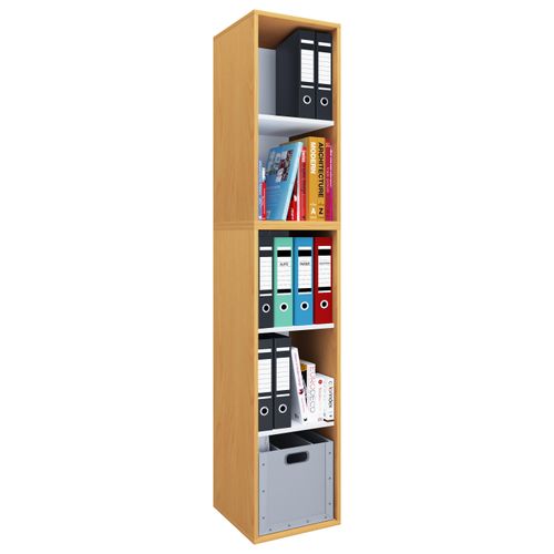 Bücherregal VCM "Holz Büro Regal Bücher Ordner Aktenregal Lona l 5f", braun (buche), B:35cm T:37cm, Regale, Bücherregal