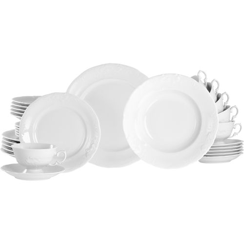 Kombiservice CREATABLE "Frederike Weiss, Service 30-tlg.", weiß, 30, Porzellan, Geschirr-Sets, Kombiservice, Klassisch, Zeitlos