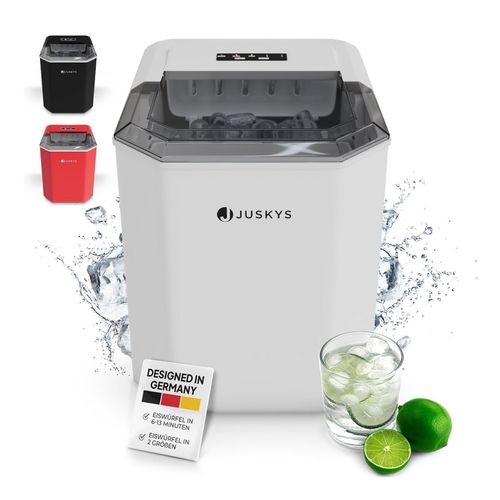 Juskys Eiswürfelmaschine IceOracle - Eiswürfel in wenigen Minuten - 12 kg/Tag - 2 Größen - Weiß