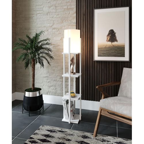 Opviq, Nora SMK, Stehlampen, Weiß, aus MDF, 21 x 21 x 135 cm