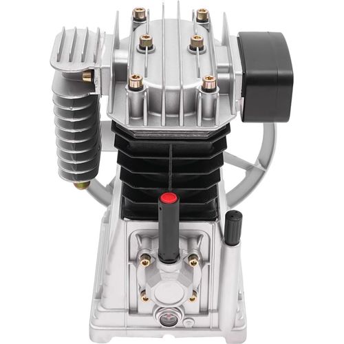 Luftkompressor-Pumpenkopf, Luftkompressor-Kopf mit 2 Zylindern, Luftkompressor-Kopf mit Riemenscheibe