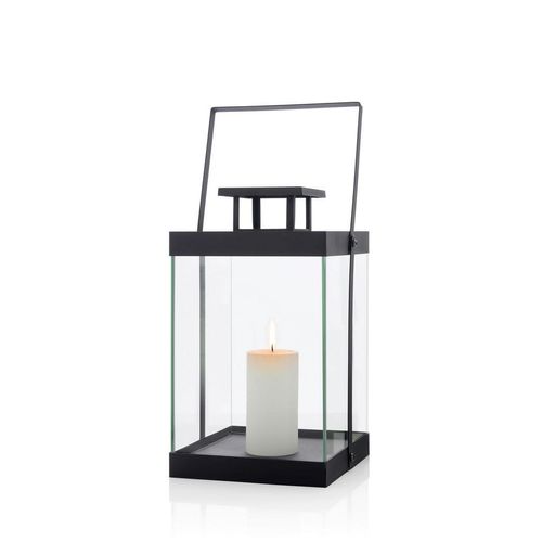 Blomus Laterne Finca, Schwarz, Metall, rechteckig, 20.5x46x21 cm, Glaseinsatz, Dekoration, Windlichter & Laternen, Laternen