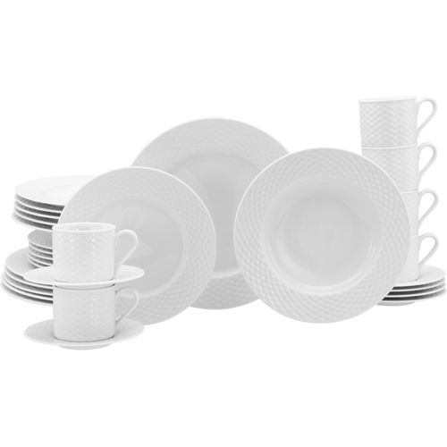 Kombiservice CREATABLE "Polo, Service 30-tlg.", weiß, 30, Porzellan, Geschirr-Sets, Kombiservice, Daily Use, Zeitlos