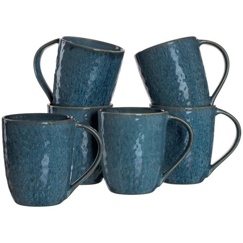 Becher LEONARDO "Kaffeebecher Matera 430 ml 6er Set", blau, 6 tlg., Keramik, Trinkgefäße, Becher