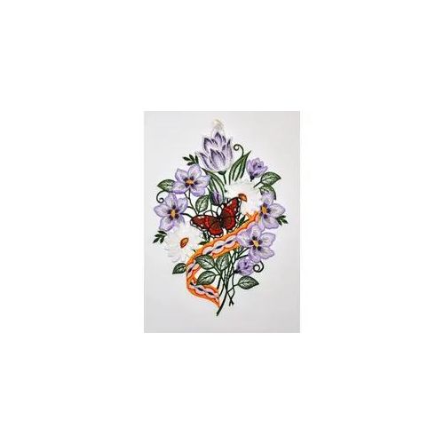 Fensterbild STICKEREIEN PLAUEN "Blumenband Fensterbild" Gr. 1, lila (flieder), B:21cm H:30cm, Polyester, Fensterbilder, Fensterbild "Blumenband"