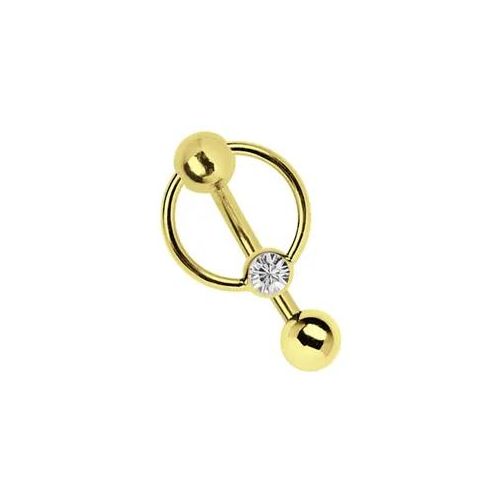 Intimpiercing ADELIA ́S "Piercing Intimpiercing", Damen, Gr. 10, gold, Chirurgiestahl, Piercings, Intimpiercing oder Bauchnabelpiercing Banane aus 316l Stahl