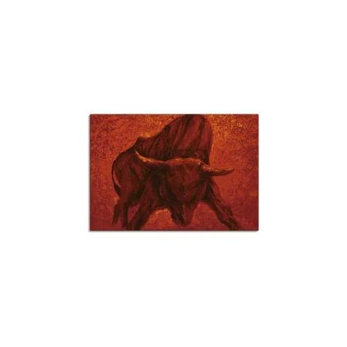 Wandbild ARTLAND "Katalanischer Stier", rot (farbe bild(er): rot), B:100cm H:70cm, Bilder, als Leinwandbild, Poster in verschied. Größen