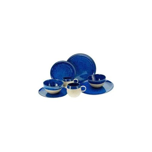 Kombiservice CREATABLE "Geschirr-Set Deep Blue Sea", blau, 8 Stk., Steinzeug, Geschirr-Sets, Kombiservice, Service, jedes Stück ist ein Unikat, 8 Teile, für 2 Personen
