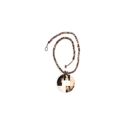 Lange Kette "Rose", Damen, Gr. onesize, Zamak, braun, COLLEZIONE ALESSANDRO, Basic, Halsketten, vielen kleine Muschelscheibchen