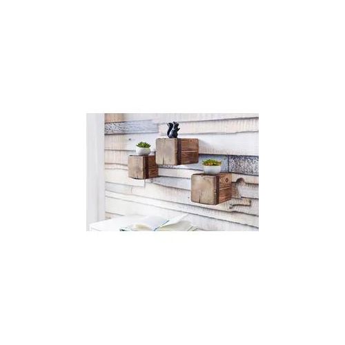 Wandregal HOME AFFAIRE "Holzpfeiler", braun, B:14cm H:14cm T:20cm, Regale, Wandregal