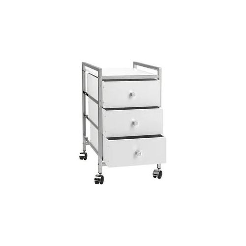 Rollwagen HEINE HOME, weiß, B:32,5cm H:57cm T:39,5cm, MDF, Stahl, Rollwagen, Rollwagen
