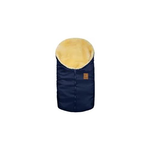 Fußsack HEITMANN FELLE "Eisbärchen - Kleiner Lammfell Winterfußsack - Premium Qualität", Kinder, blau (marine), Polyester, Fußsäcke Fußsack, mit echtem Lammfell, für Tragschalen, Kinderwagen u.v.m
