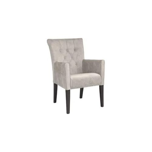 Esszimmerstuhl HOME AFFAIRE "King", weiß (milchfarben, wenge), B:60cm H:92cm T:65cm, Polyester, Stühle, Esszimmerstuhl, Esszimmerstuhl mit Knopfheftung