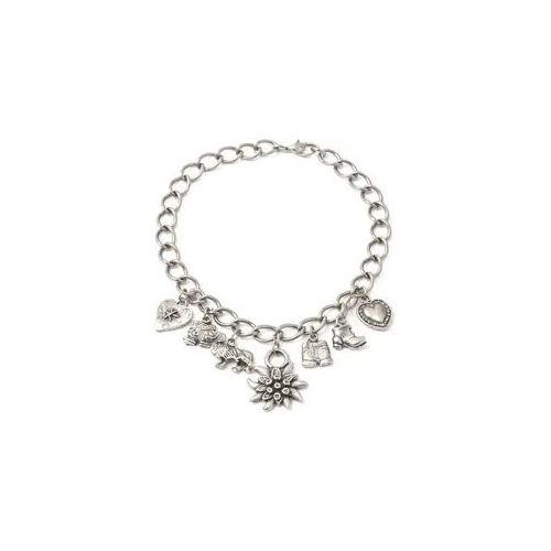 Collier ALLGÄU REBELL "Liese", Damen, Gr. onesize, Metall, silber, Basic, Halsketten Collier, mit Edelweiß