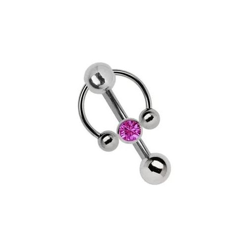 Intimpiercing ADELIA ́S "Piercing Intimpiercing", Damen, Gr. 10, pink, Titan, Piercings, Titan - Klitoris - Banane mit 5 mm Lochkugel