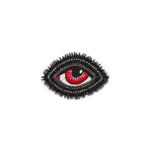 Brosche "Eye", Damen, rot, Textil, COLLEZIONE ALESSANDRO, Broschen Brosche, mit Augenmotiv