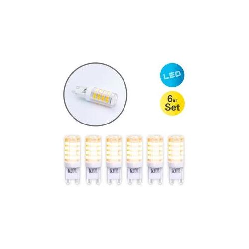 NÄVE LED-Leuchtmittel "Denny", Energieeffizienz: F (A-G), transparent, L:6,1cm Ø:1,6cm, Leuchtmittel, 6er-Set, Leuchtmittel G9/3,5W, Effizienzklasse F, Keramik/Kunststoff
