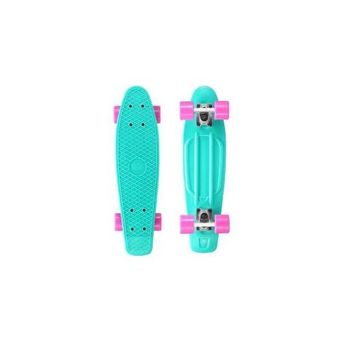 Skateboard STAR-SKATEBOARD, blau (helltürkis, pink), Skateboards, Kinder, Kicktail