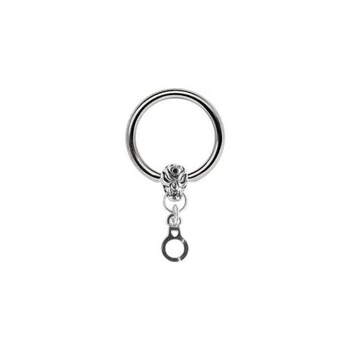 Brustwarzenpiercing ADELIA ́S "Piercing Piercing Brustpiercing", Damen, Gr. onesize, silber, Titan, Piercings, Titan Brustpiercing Schmuck Ring BCR mit Totenkopf und Handschelle