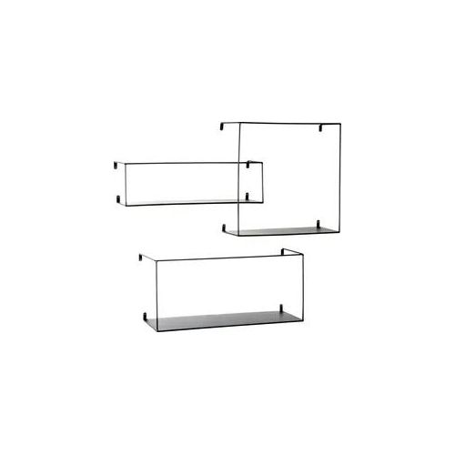 Wandregal HAKU "23518", schwarz, offene Fächer, Metall, Regale, Wandregal, 3er-Set