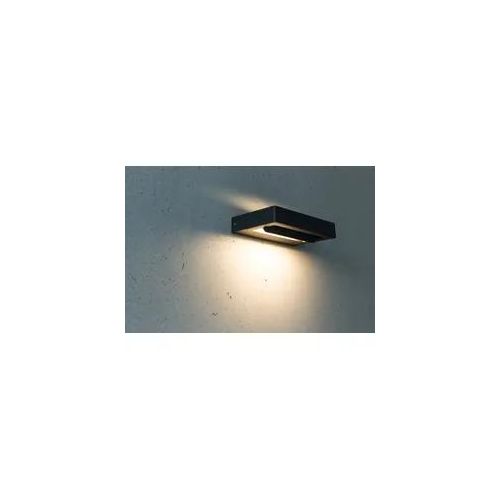 LED Wandleuchte HEITRONIC "Cordoba", grau (anthrazit), B:22cm H:3,5cm T:12,8cm, Leuchten, LED Wandleuchte, Wandlampe, Außenlampe, Leuchteinheit um 320 schwenkbar