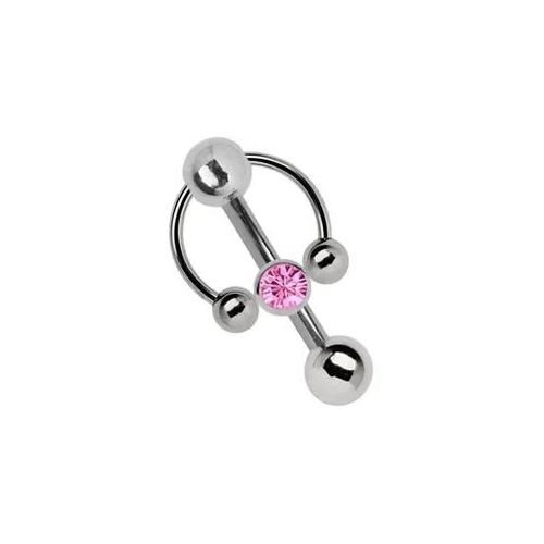 Intimpiercing ADELIA ́S "Piercing Intimpiercing", Damen, Gr. 10, rosa, Titan, Piercings, Titan - Klitoris - Banane mit 5 mm Lochkugel