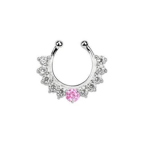 Nasenpiercing ADELIA ́S "Piercing Nasenpiercing", Damen, Gr. 10, rosa, Silber 925 (Sterlingsilber), Piercings, Mit 11 Steinen