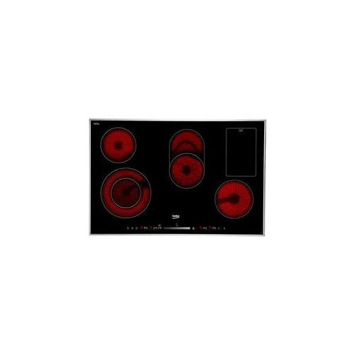 BEKO Elektro-Kochfeld, schwarz, B:77cm H:5,5cm T:51cm, Kochfelder, Slide-Touch Tasten: Steuern durch direktes Antippen oder entlangfahren