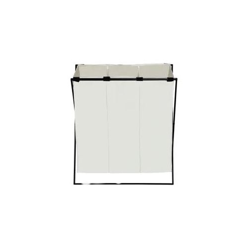 Wäschesortierer WENKO "Trio XL", beige (creme, schwarz), B:69cm H:76cm T:37cm, Polyester, Wäschesammler, Wäschesortierer