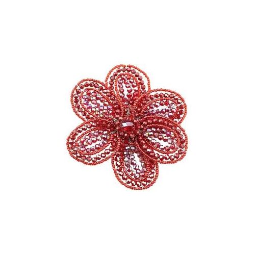 Brosche "Blume", Damen, rot, Glas, COLLEZIONE ALESSANDRO, Broschen Brosche, in Blumenform