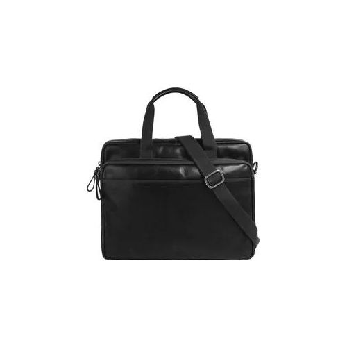 Aktentasche SANSIBAR, Damen, Gr. B/H/T: 35cm x 28cm x 7cm onesize, schwarz, Leder, vintage, Taschen, echt Leder