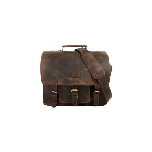 Aktentasche BAGAN, Gr. B/H/T: 35cm x 32cm x 10cm onesize, braun, Leder, vintage, Taschen, echt Leder