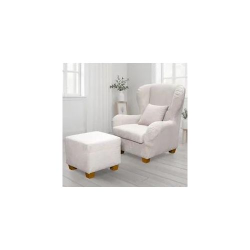 Ohrensessel HOME AFFAIRE "Oliver", beige, B:92cm H:103cm T:93cm, 100%Polyester, Sessel, Ohrensessel, Ohrensess,mit Hocker,Zierkissen,Klassische Form