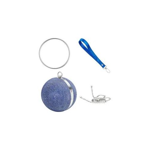Abendtasche JULIE JULSEN "Metall mit Zirkonia blau", Damen, blau, Taschen Abendtasche