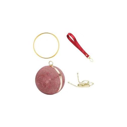 Abendtasche JULIE JULSEN "Metall mit Zirkonia rot", Damen, rot, Taschen Abendtasche