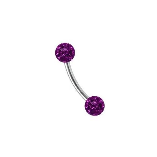 Augenbrauenpiercing ADELIA ́S "Piercing Augenbrauenpiercing", lila, Piercings, Damen, 3, Titan, Titan Banane mit 2 mini Ferido Epoxy Kugeln