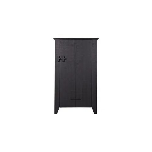 Stauraumschrank WOOOD "Gijs", schwarz, B:85cm H:142cm T:38cm, Schränke, Stauraumschrank, Bauernschrank mit Griff, H 142 cm x B 85 cm